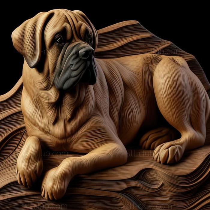 3D model st English Mastiff dog (STL)